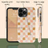 Custom Initials Watercolor Checkerboard iPhone Case